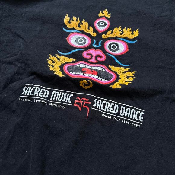 Rare Vintage 90s Tibet Sacred Music Dance Freedom Tour Shirt - Picture 3 of 6